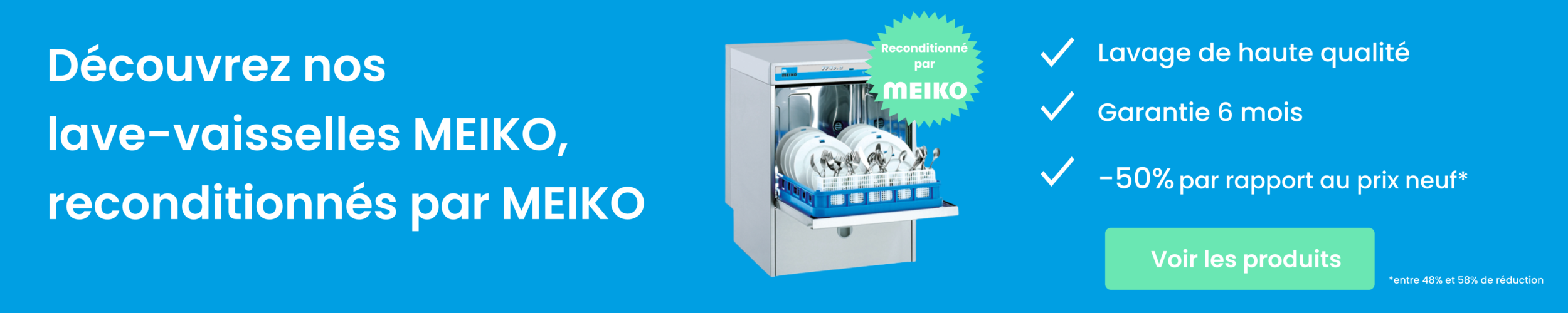 Meiko lave-verre occasion reconditionné